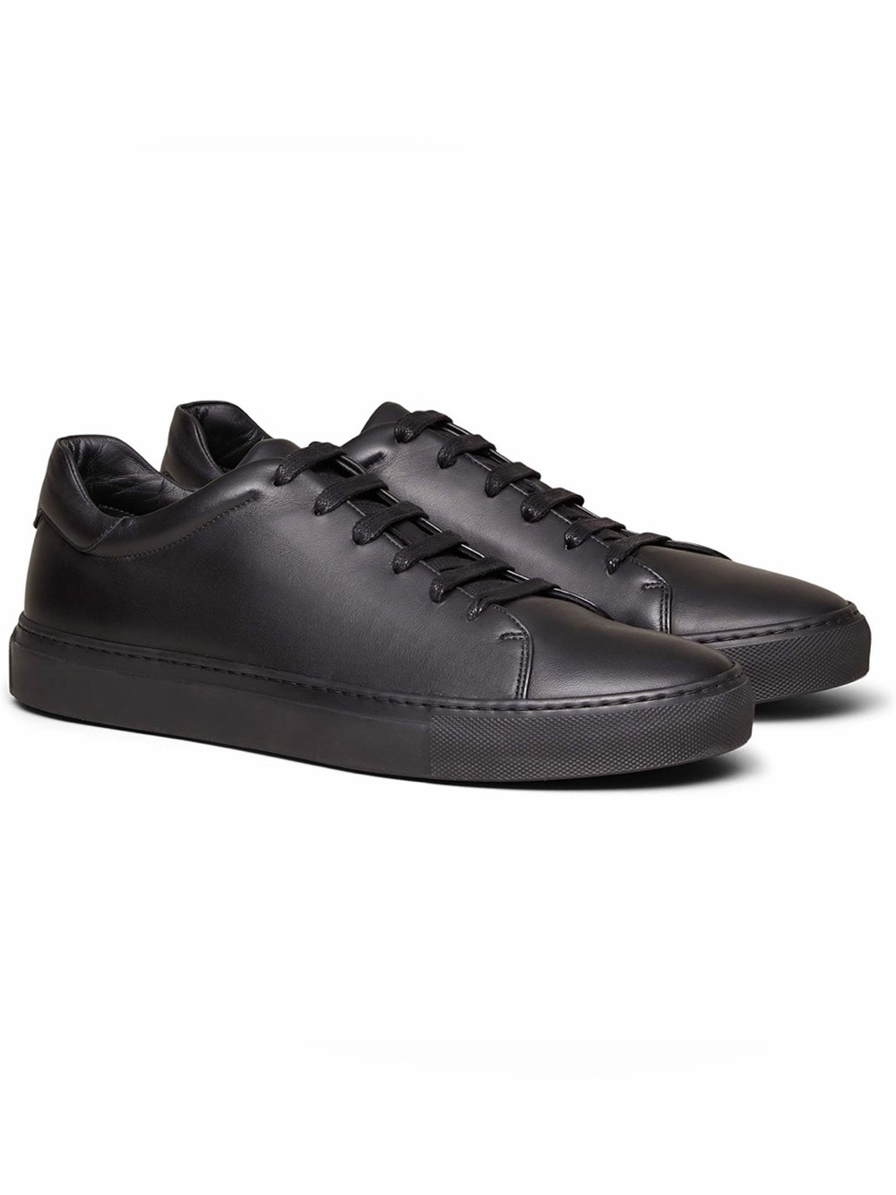 M. Gemi Men’s All Black Leather Lucente Sneakers Size 44 / 11